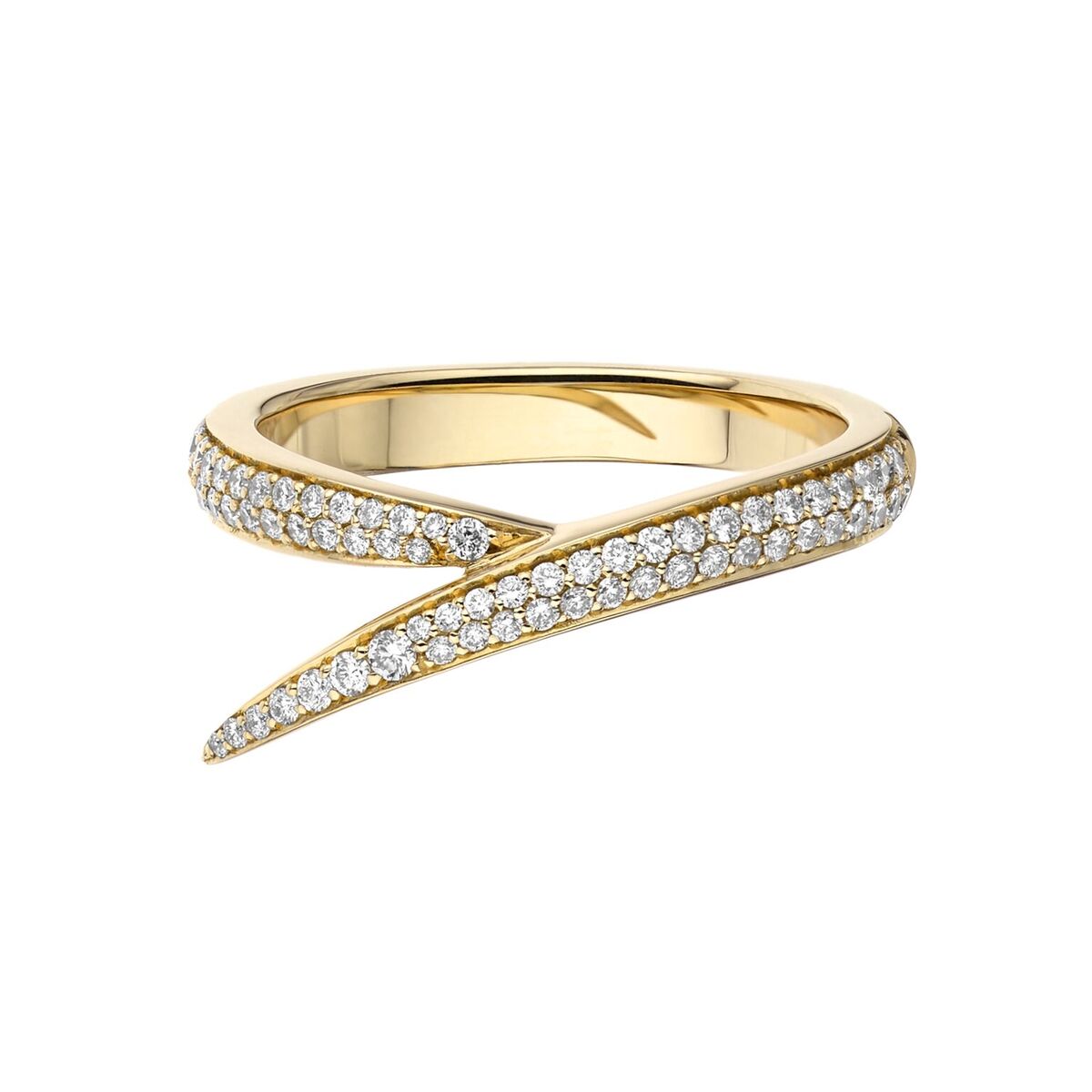 Interlocking Single Ring - 18ct Yellow Gold & Diamond
