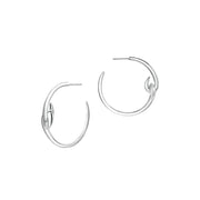 Hook Hoop Earrings - Silver