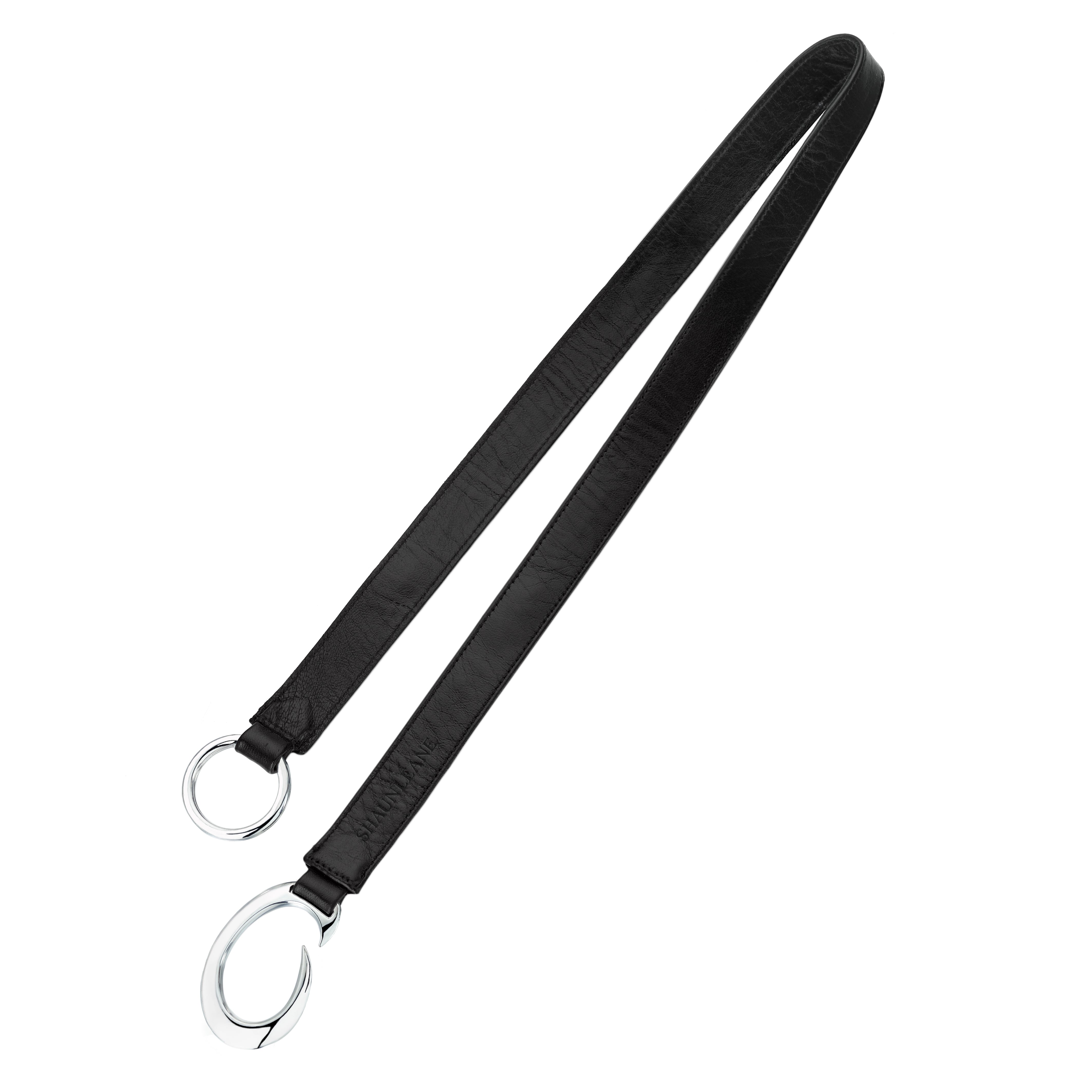 Hook Keychain - Silver & Leather
