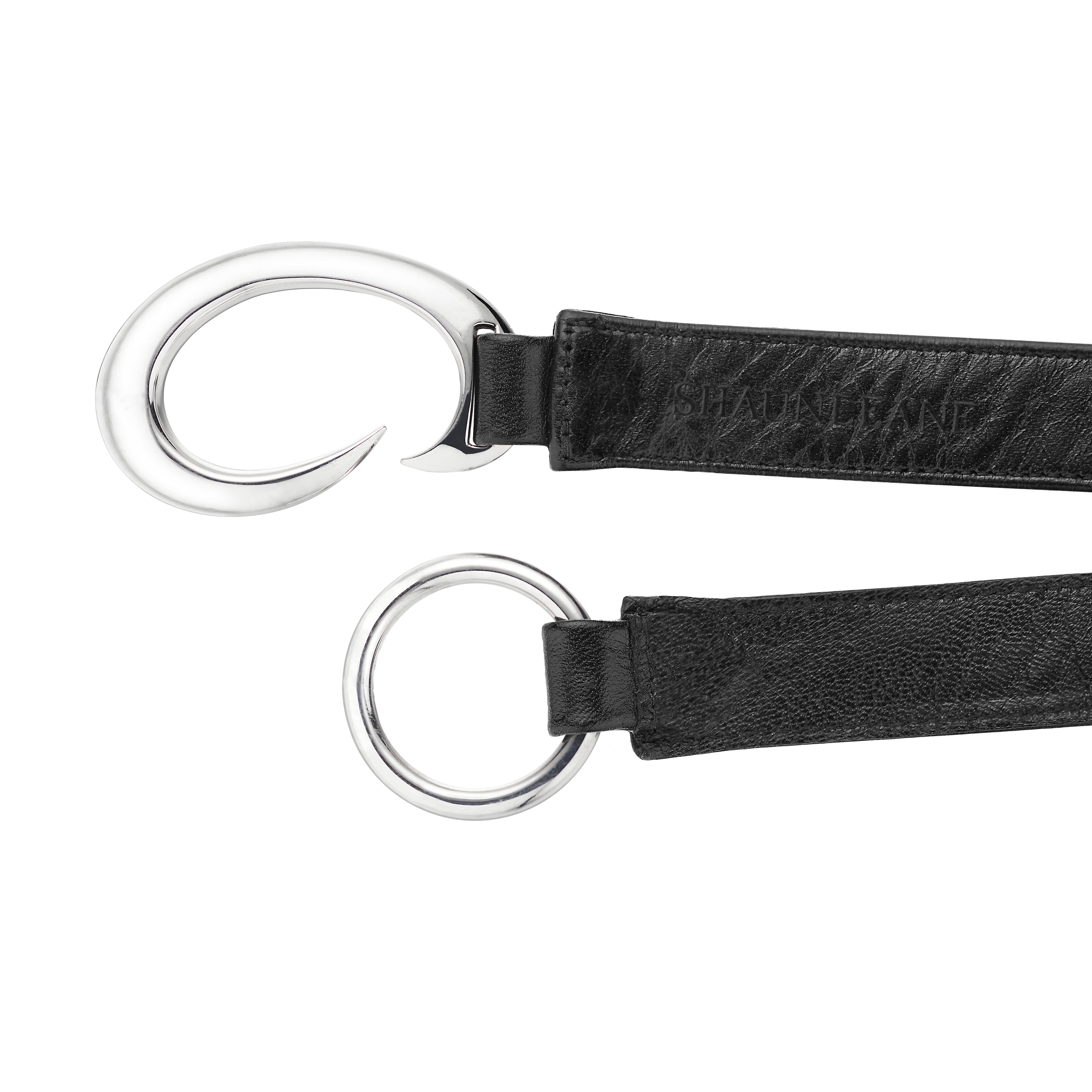 Hook Keychain - Silver & Leather