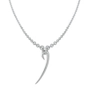 Hook Drop Necklace - Silver