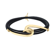Shaun Leane Yellow Gold Vermeil Hook Leather Bracelet