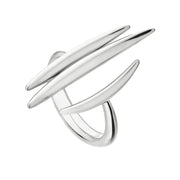 Quill Triple Bar Ring - Silver