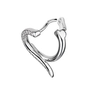 Armis Small Hoop Earrings - 18ct White Gold & Diamond Pavé