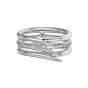 Armis Single Row Ring - 18ct White Gold & Diamond Pavé