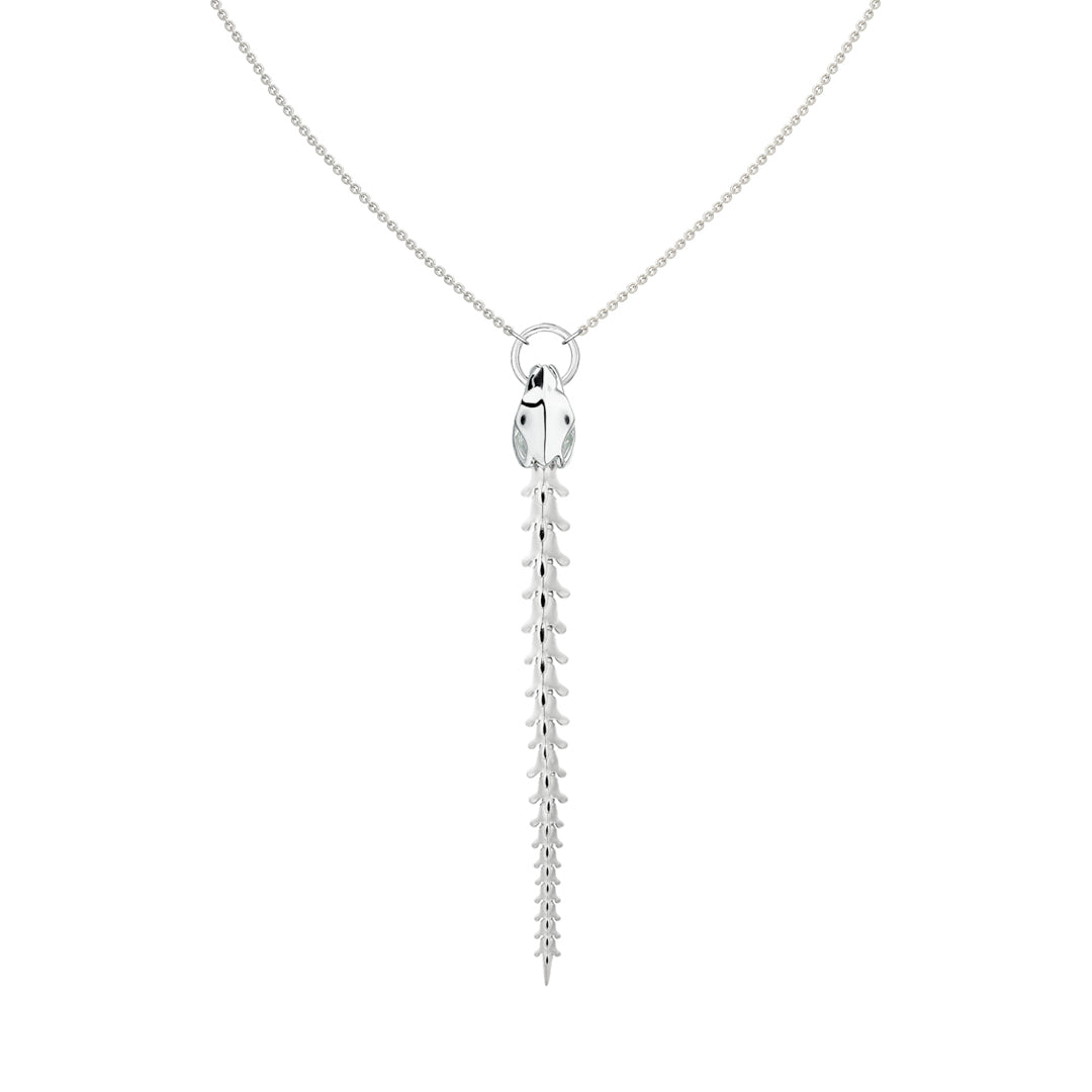 Serpent's Trace Drop Pendant - Silver