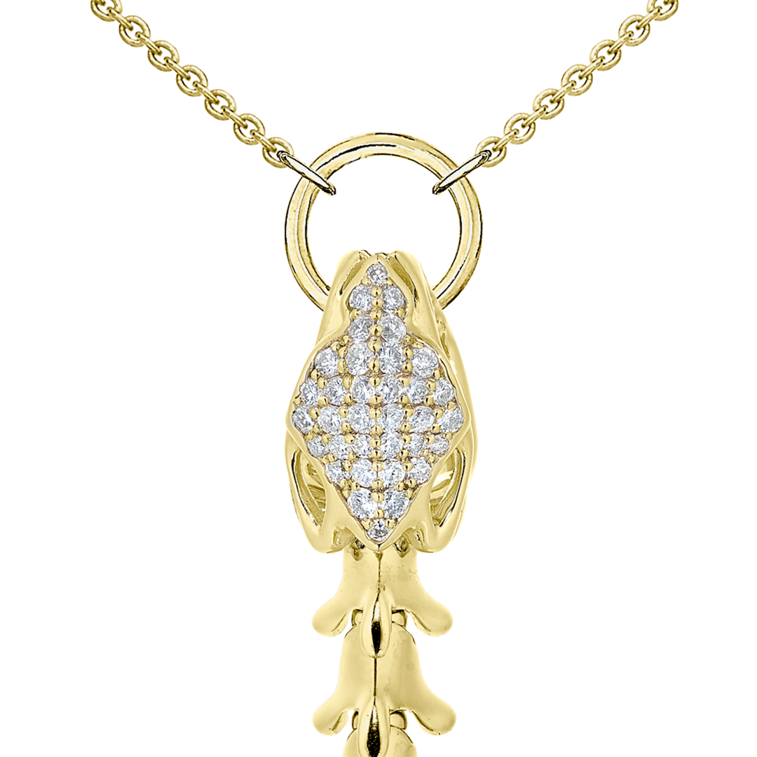 Serpent's Trace Drop Pendant - Yellow Gold Vermeil & Diamond PavÃ©