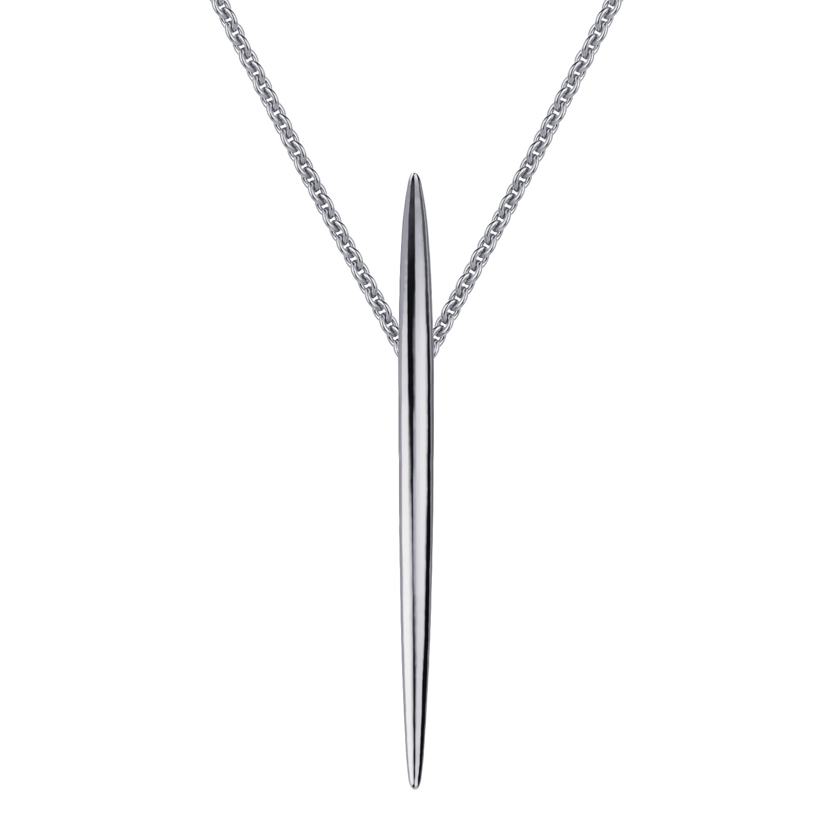 Quill Long Pendant - Silver