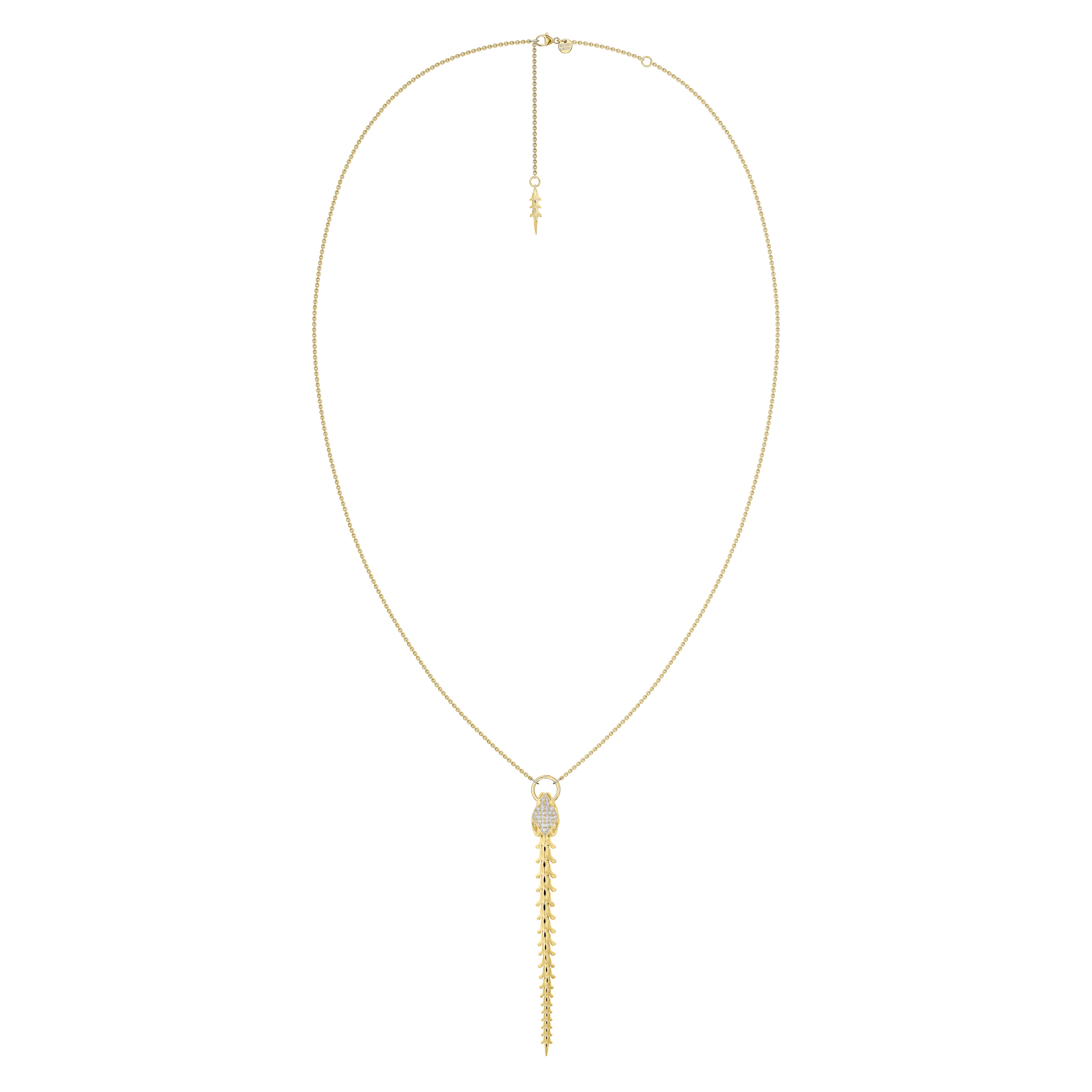 Serpent's Trace Drop Pendant - Yellow Gold Vermeil & Diamond PavÃ©