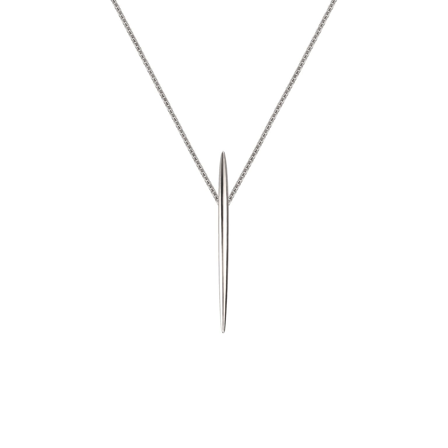 Quill Long Pendant - Silver