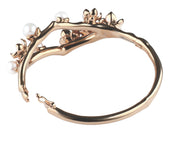 Rose Gold Vermeil Blossom Cuff with Diamonds and Pearls