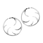 Talon Statement Cat Claw Hoop Earrings - Silver