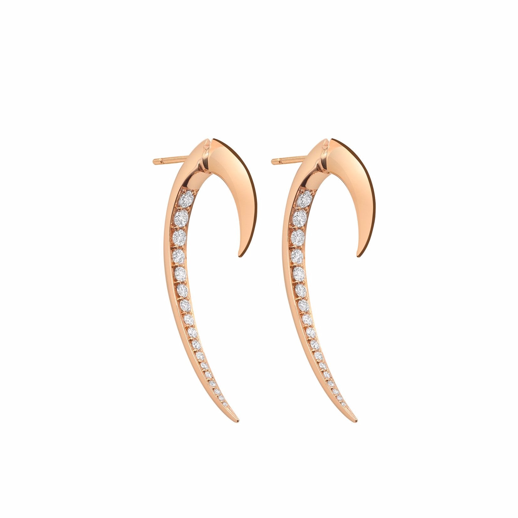 Rose Gold and Diamond Hook Earrings Size 1
