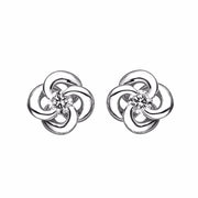 White Gold and Diamond Entwined Petal Stud Earrings