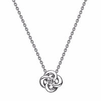Entwined Petal Flower Necklace - 18ct White Gold