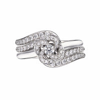 Entwined Petal10 Eternity Ring Set - 18ct White Gold 