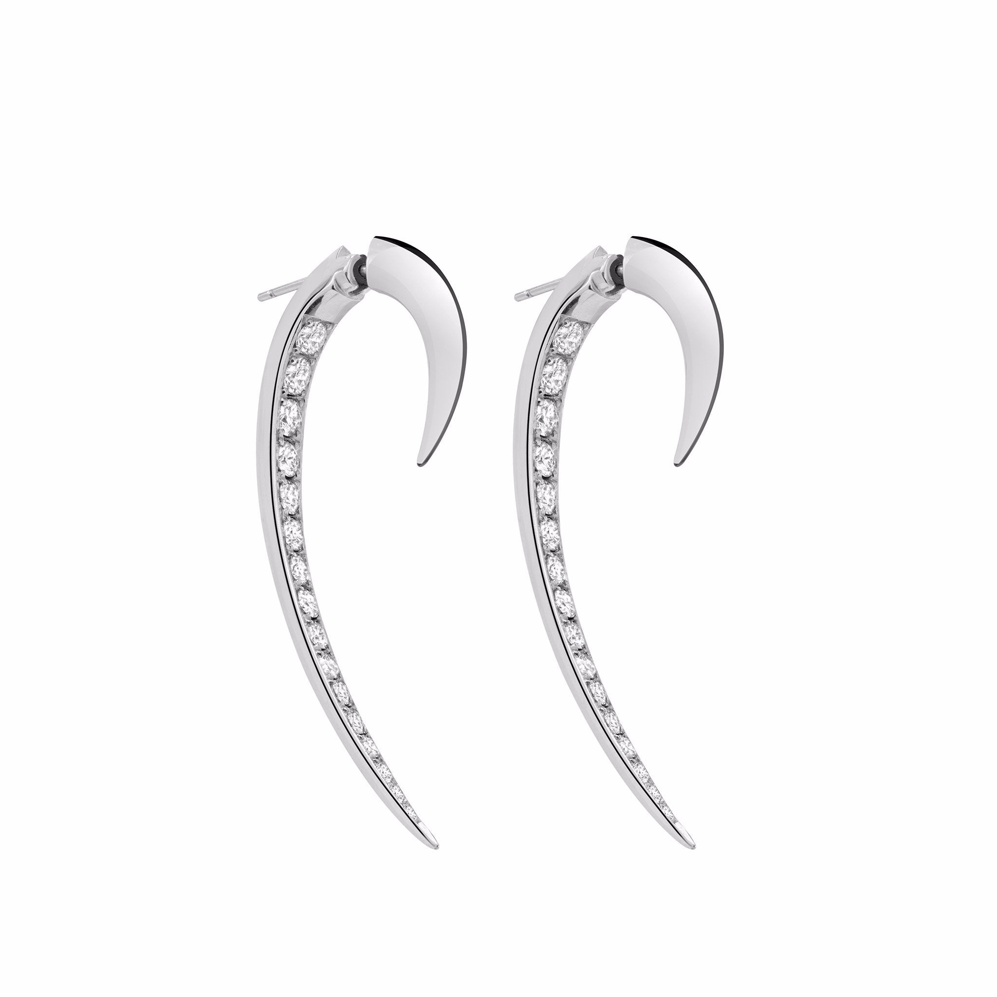 White Gold and Diamond Hook Earrings Size 1