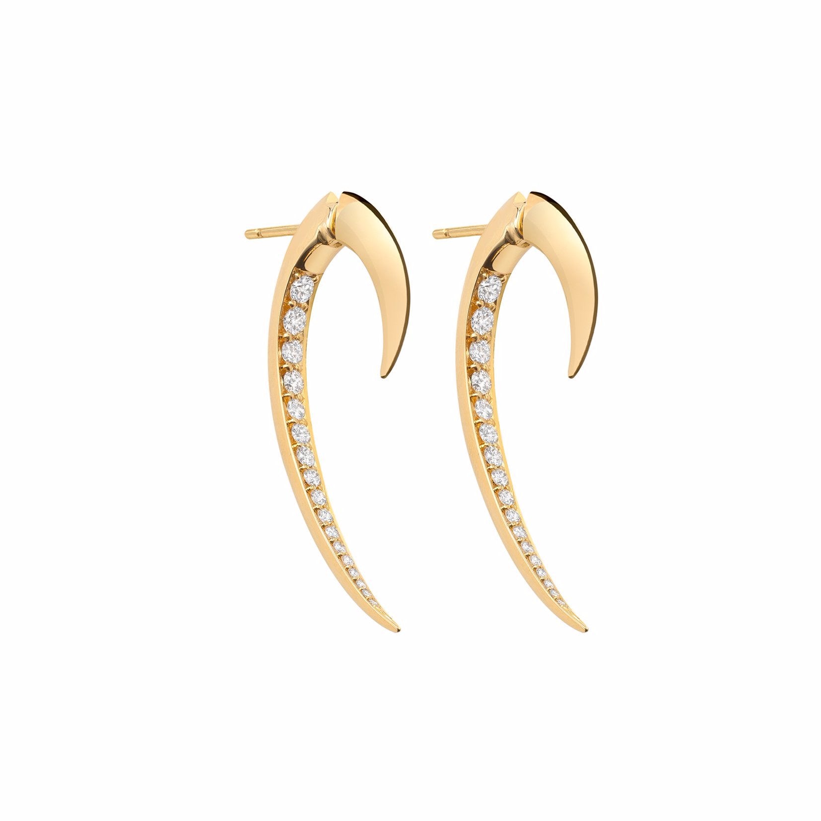 Yellow Gold and Diamond Hook Earrings Size 1