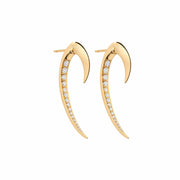Yellow Gold and Diamond Hook Earrings Size 1
