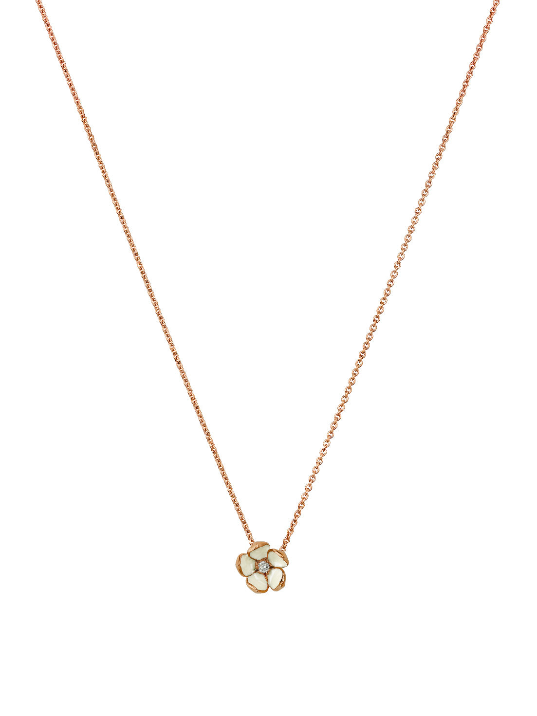 Rose Gold Vermeil Cherry Blossom Pendant with Diamond