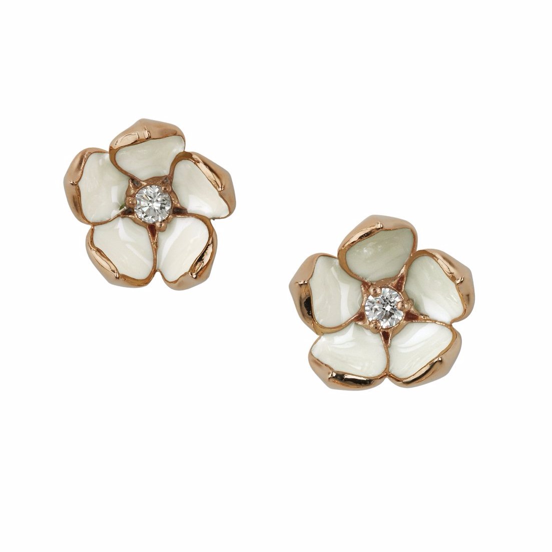 Rose Gold Vermeil Diamond Blossom Studs
