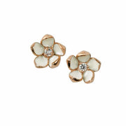 Rose Gold Vermeil Small Blossom Studs with Diamond