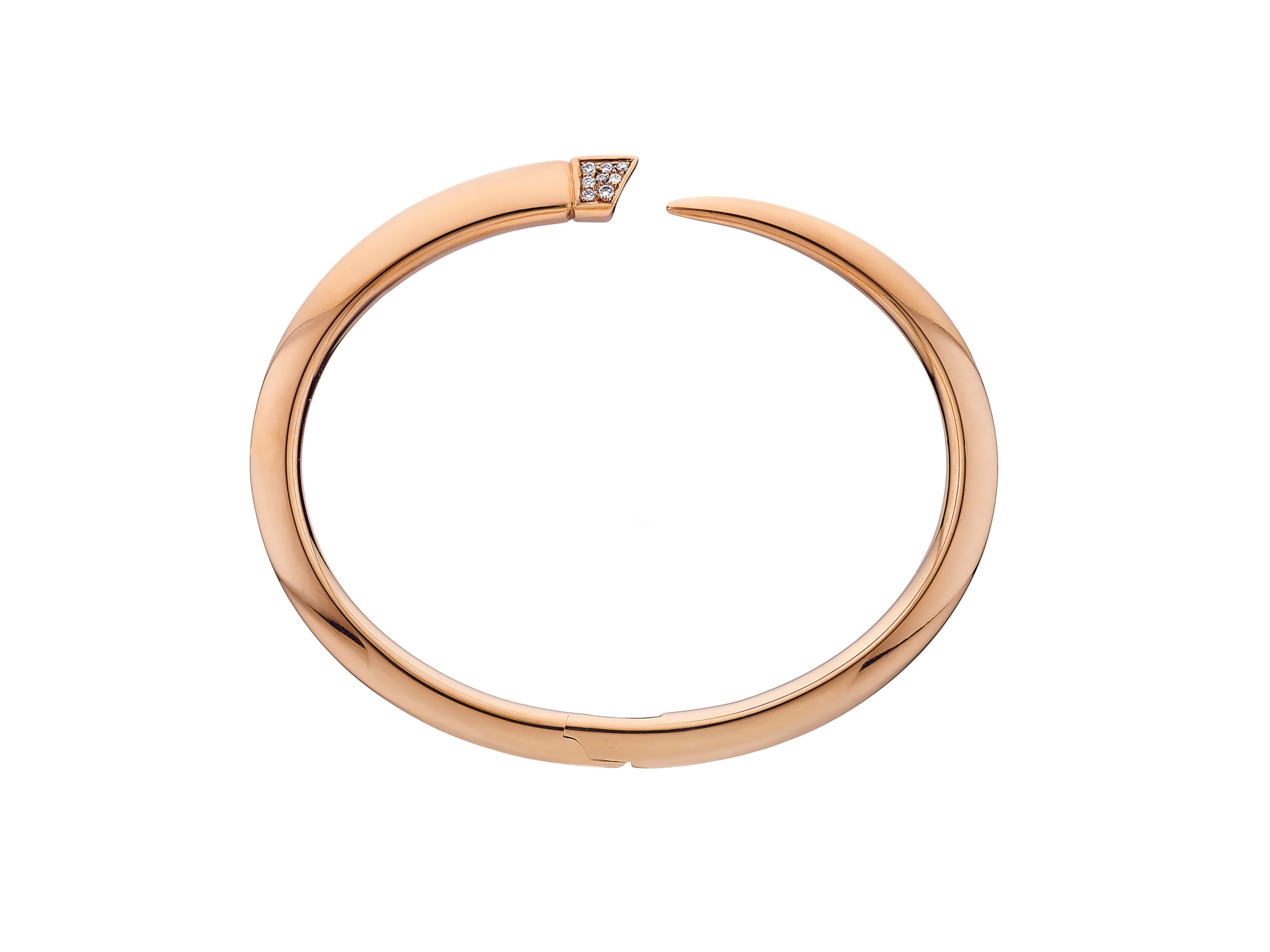 Silver and Rose Gold Diamond Signature Cuff Medium