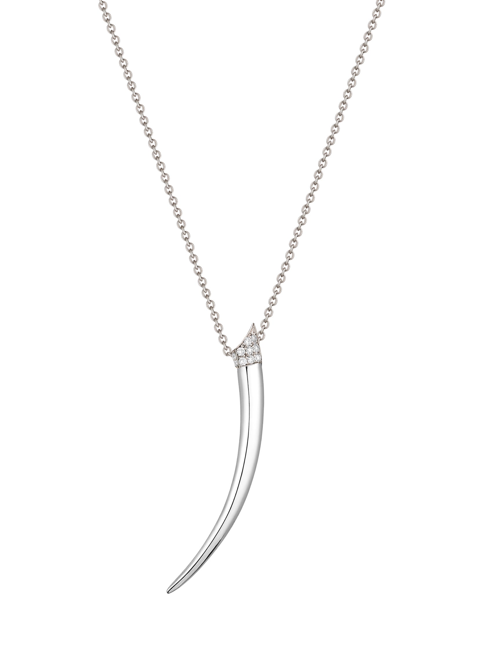 Silver and Diamond Tusk Pendant