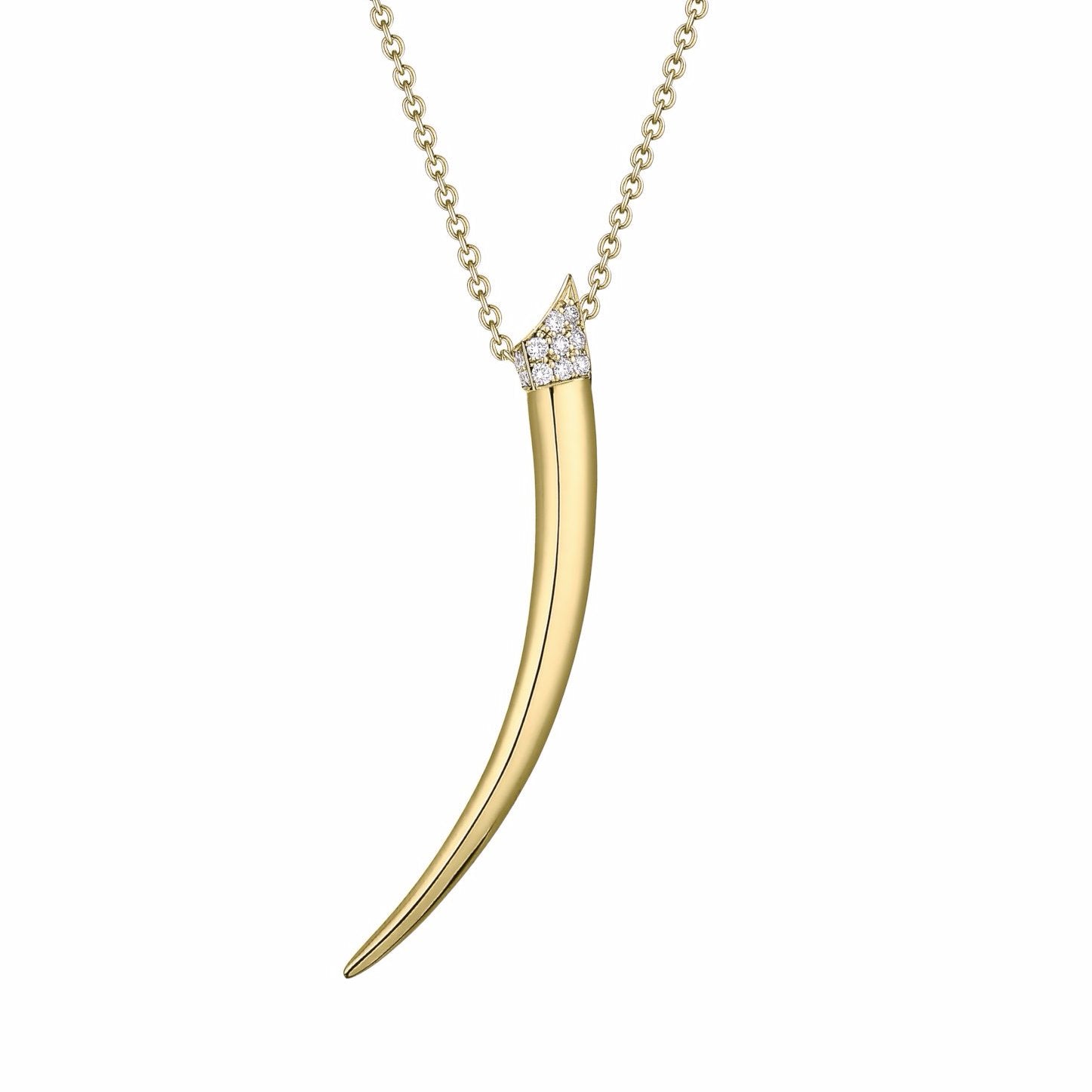 Gold Vermeil and Diamond Tusk Pendant