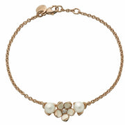 Rose Gold Vermeil Single Flower Bracelet with Diamond and Pearls