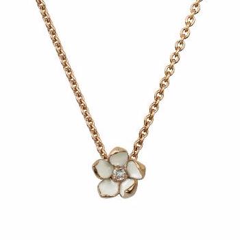Spring Cherry Blossom Necklace Unique Rose Gold Flower Jewelry 