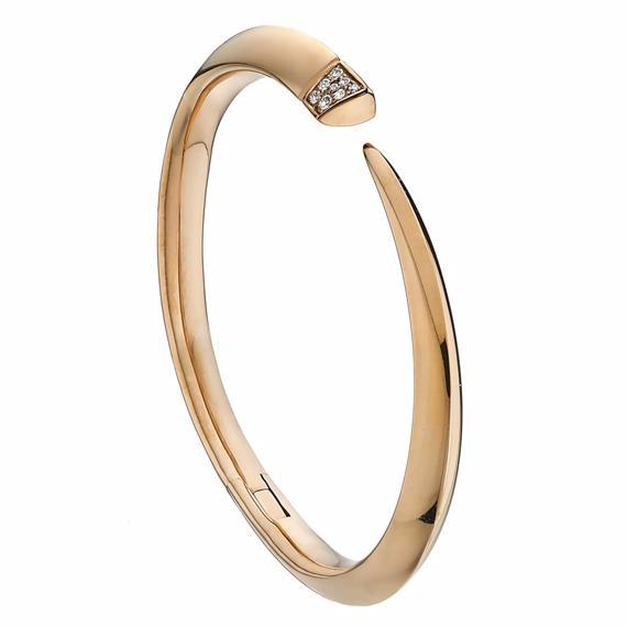 Silver and Rose Gold Diamond Signature Cuff Medium