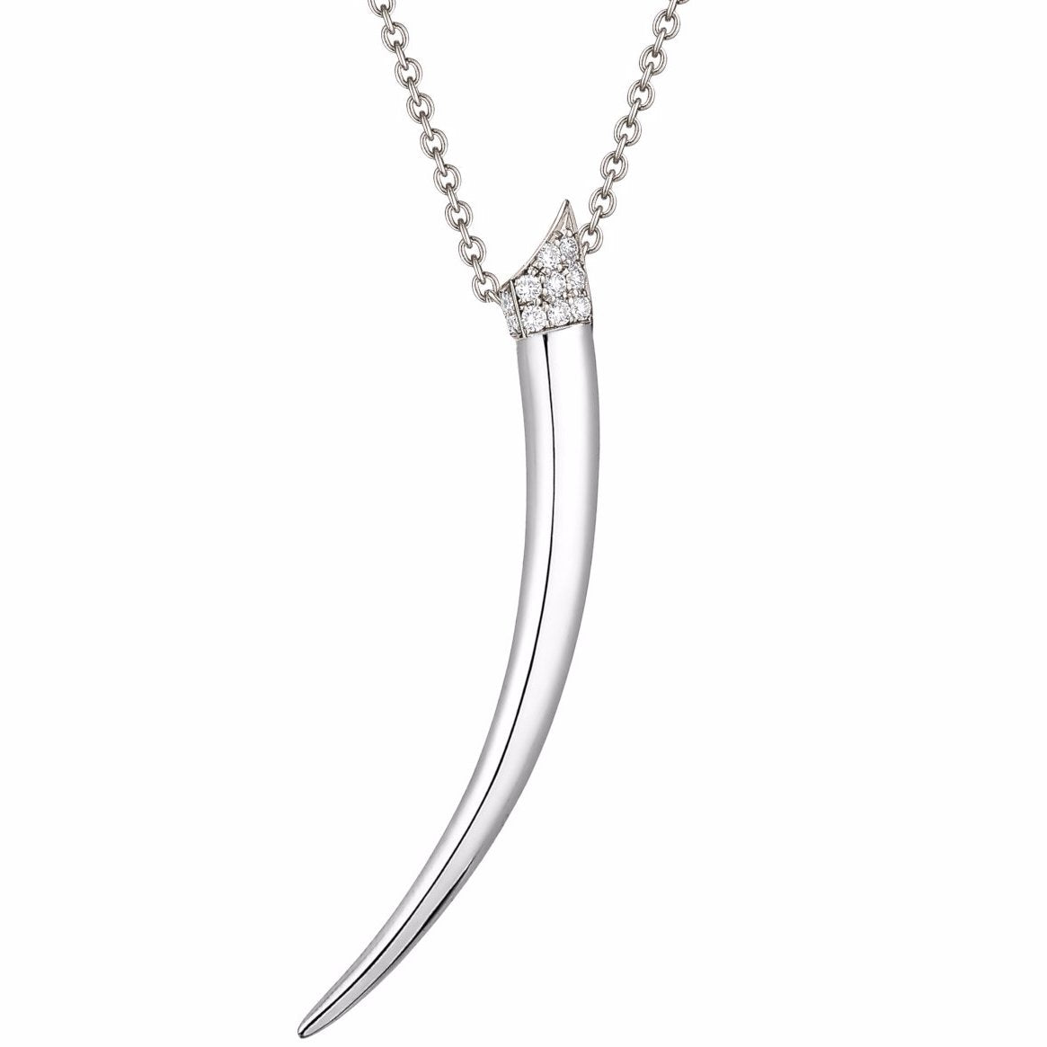 Silver and Diamond Tusk Pendant